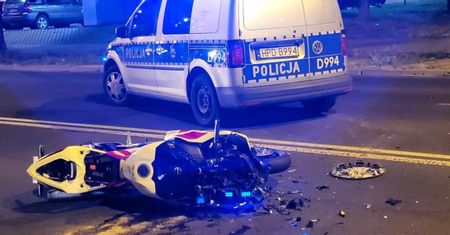 Zderzenie motocykla z radiowozem w Lublinie