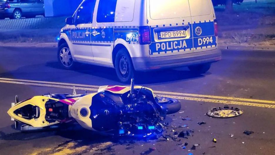 Zderzenie radiowozu z motocyklem