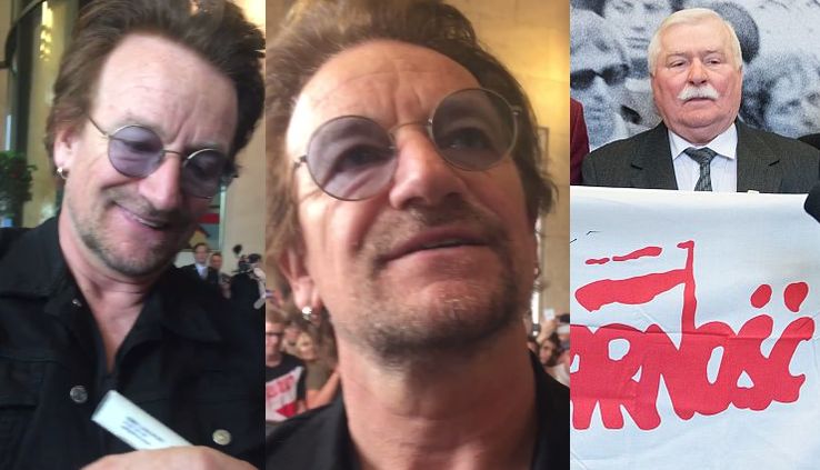Bono pozdrawia Lecha Wałęsę! "To wielki człowiek. Ciągle potrzebujemy solidarności na świecie!"