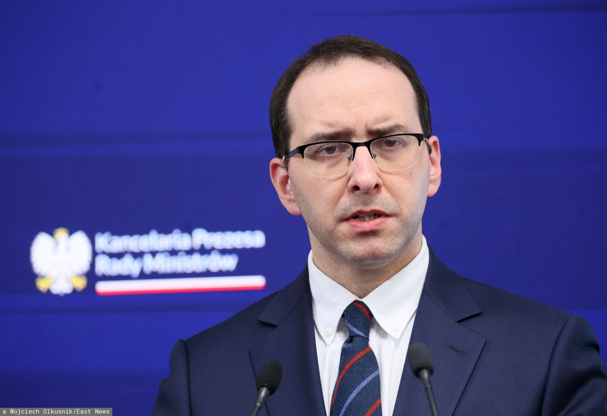 Konferencja Piotra Mullera i Stanis?awa ?aryna w KPRM
Fot. Wojciech Olkusnik/East News, Warszawa, 02.02.2023. Konferencja prasowa rzecznika prasowego rzadu Piotra Mullera oraz sekretarza stanu w KPRM, Pelnomocnika Rzadu ds. Bezpieczenstwa Przestrzeni Informacyjnej RP Stanislawa Zaryna (n/z) w KPRM.
Wojciech Olkusnik