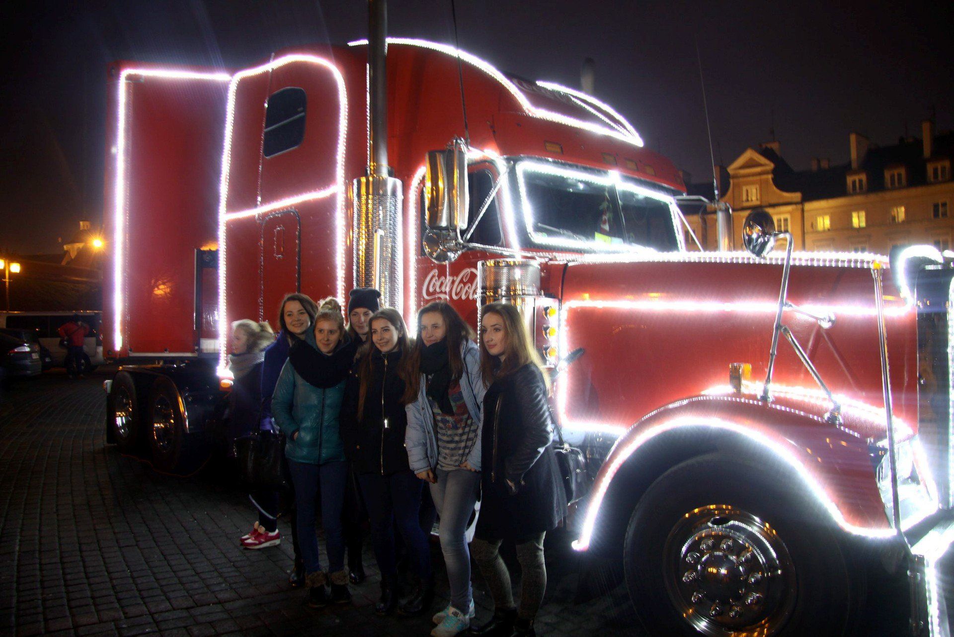 Ciężarówka Coca Coli stanęła na Placu Zamkowym w Lublinie w 2014 roku