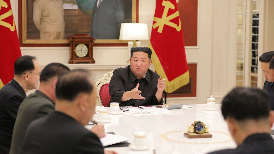 TemporaryThis picture taken on May 17, 2022 and released from North Korea's official Korean Central News Agency (KCNA) on May 18 shows North Korean leader Kim Jong Un attending a meeting of the Presidium of the Political Bureau of the Central Committee of the Workers' Party of Korea (WPK) in Pyongyang. (Photo by KCNA VIA KNS / AFP) / - South Korea OUT / ---EDITORS NOTE--- RESTRICTED TO EDITORIAL USE - MANDATORY CREDIT "AFP PHOTO/KCNA VIA KNS" - NO MARKETING NO ADVERTISING CAMPAIGNS - DISTRIBUTED AS A SERVICE TO CLIENTS THIS PICTURE WAS MADE AVAILABLE BY A THIRD PARTY. AFP CAN NOT INDEPENDENTLY VERIFY THE AUTHENTICITY, LOCATION, DATE AND CONTENT OF THIS IMAGE. /STR