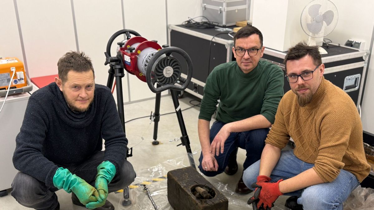 Część zespołu archeologów NMM, od lewej: Janusz Różycki, dr Krzy