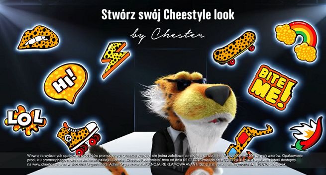 Modne naklejki promują chipsy Cheetos (wideo)