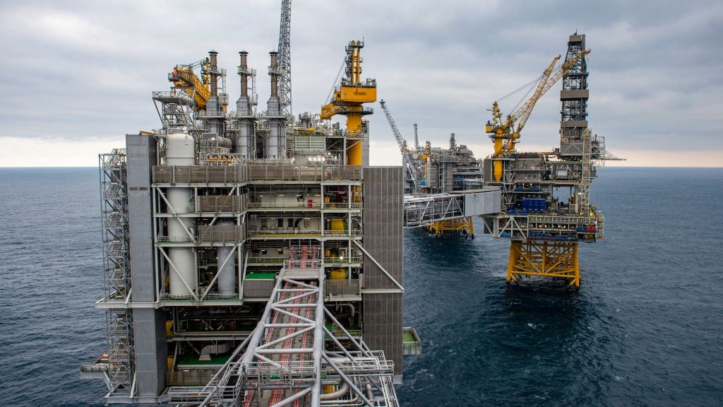 Equinor ASA's Johan Sverdrup Oil Platform
The Equinor ASA offshore oil drilling platform on Johan Sverdrup oil field in the North Sea, Norway, on Monday, Feb. 13, 2023. Equinor, Norways biggest oil and gas producer, said the second phase of its giant Johan Sverdrup field in the North Sea is now on stream. Photographer: Carina Johansen/Bloomberg via Getty Images
Bloomberg
fossil fuels, fuels, european, norwegian, nordic, oil, gas, oil & gas fields, drilling, gasoline, petroleum, north sea (energy), industries, oil, business news, energy, oil equipment & services, emea, energy, natural resources, oil and gas fields