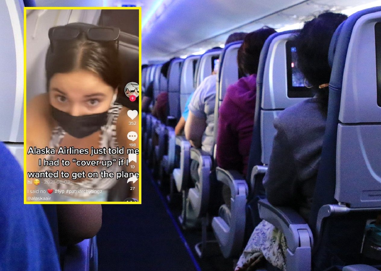 The TikToker complains about poor treatment on the airplane.