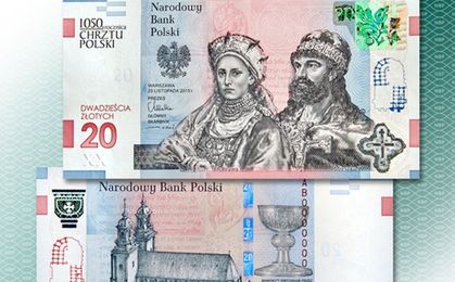 NBP sprzedaje banknoty kolekcjonerskie na 1050. rocznicę chrztu Polski