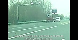 Stalowy ładunek zmiażdżył szoferkę