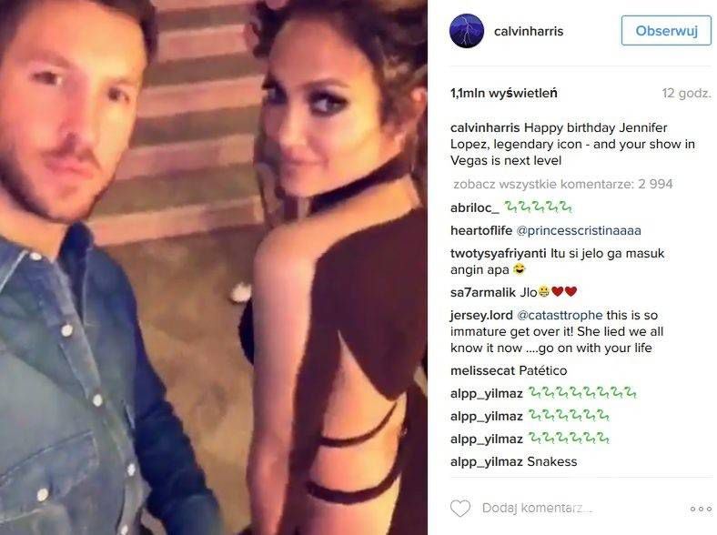 Urodzinowa impreza Jennifer Lopez w Las Vegas. Na zdj. Jennifer Lopez i Calvin Harris