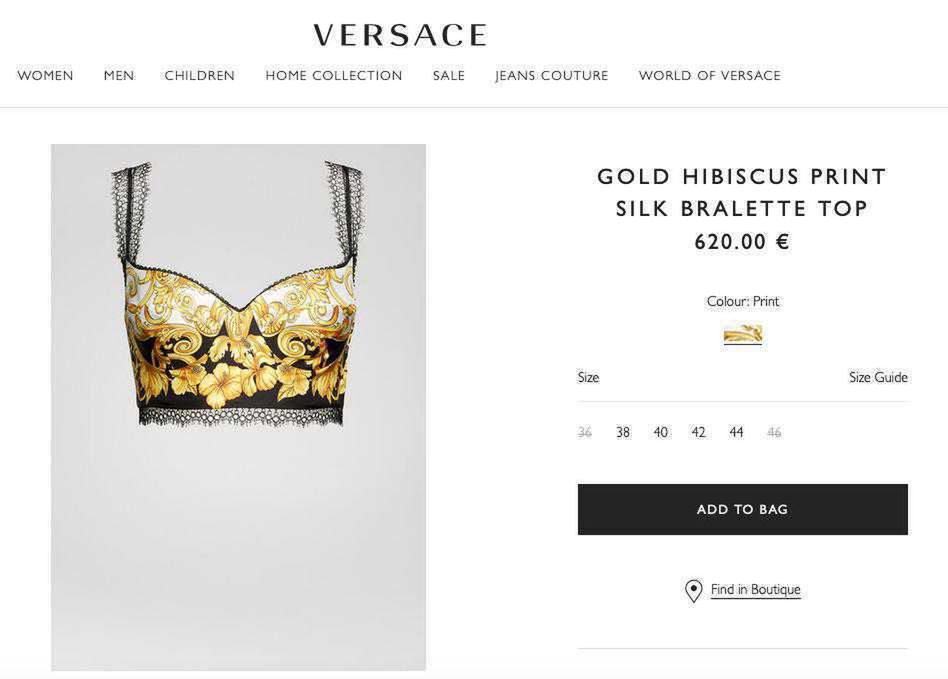 Top Versace, który ma Irina Shayk
