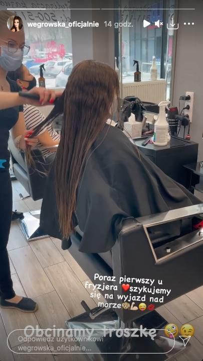Córka Iwony Węgrowskiej u fryzjera