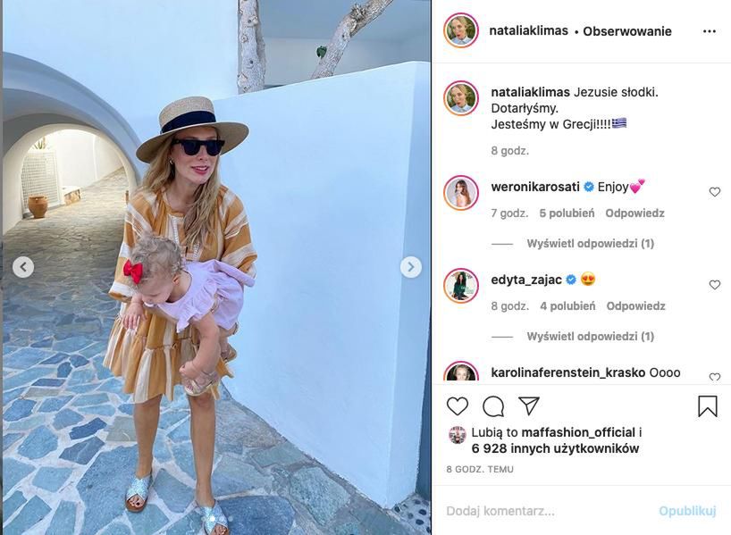 Natalia Klimas z córką Zuzią na wakacjach