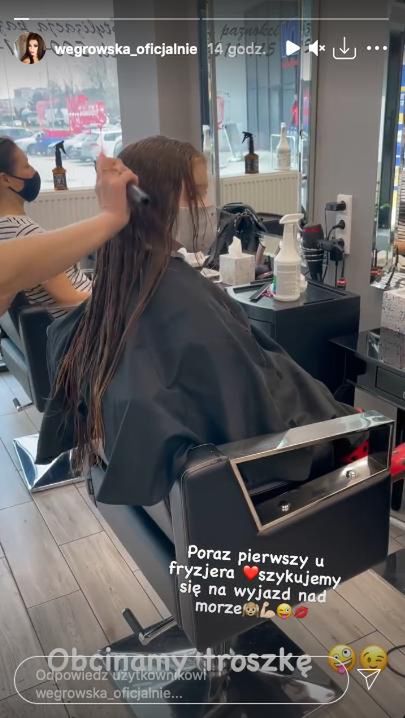 Córka Iwony Węgrowskiej u fryzjera