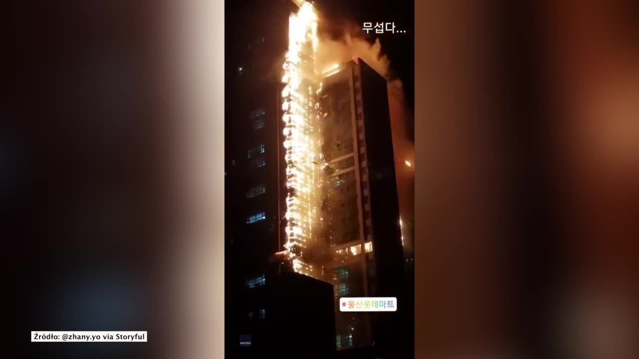 Ogromny pożar apartamentowca w Ulsan. 90 osób trafiło do szpitala