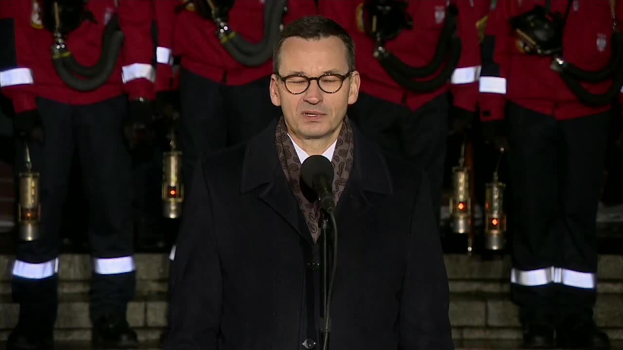 M. Morawiecki podczas uroczystości upamiętniających pacyfikację kopalni “Wujek”