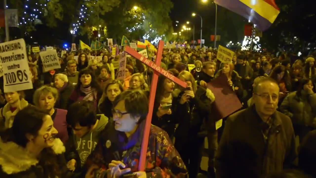 Wielotysięczny protest w Madrycie przeciwko przemocy wobec kobiet