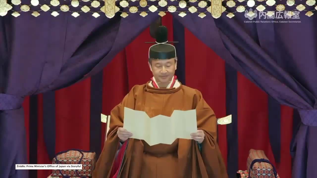 Cesarz Japonii Naruhito wstąpił na tron. Ceremonia z udziałem premiera i dwóch tysięcy gości