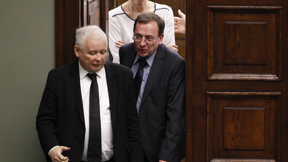 Jarosław Kaczyński i Mariusz Kamiński w Sejmie.