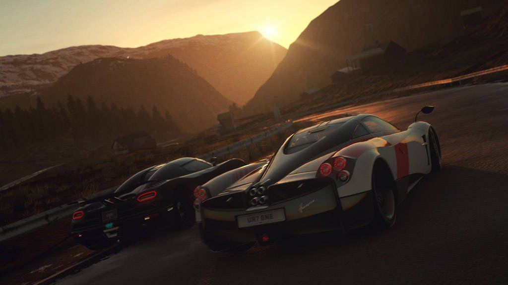 Driveclub odjeżdża w stronę zachodzącego słońca