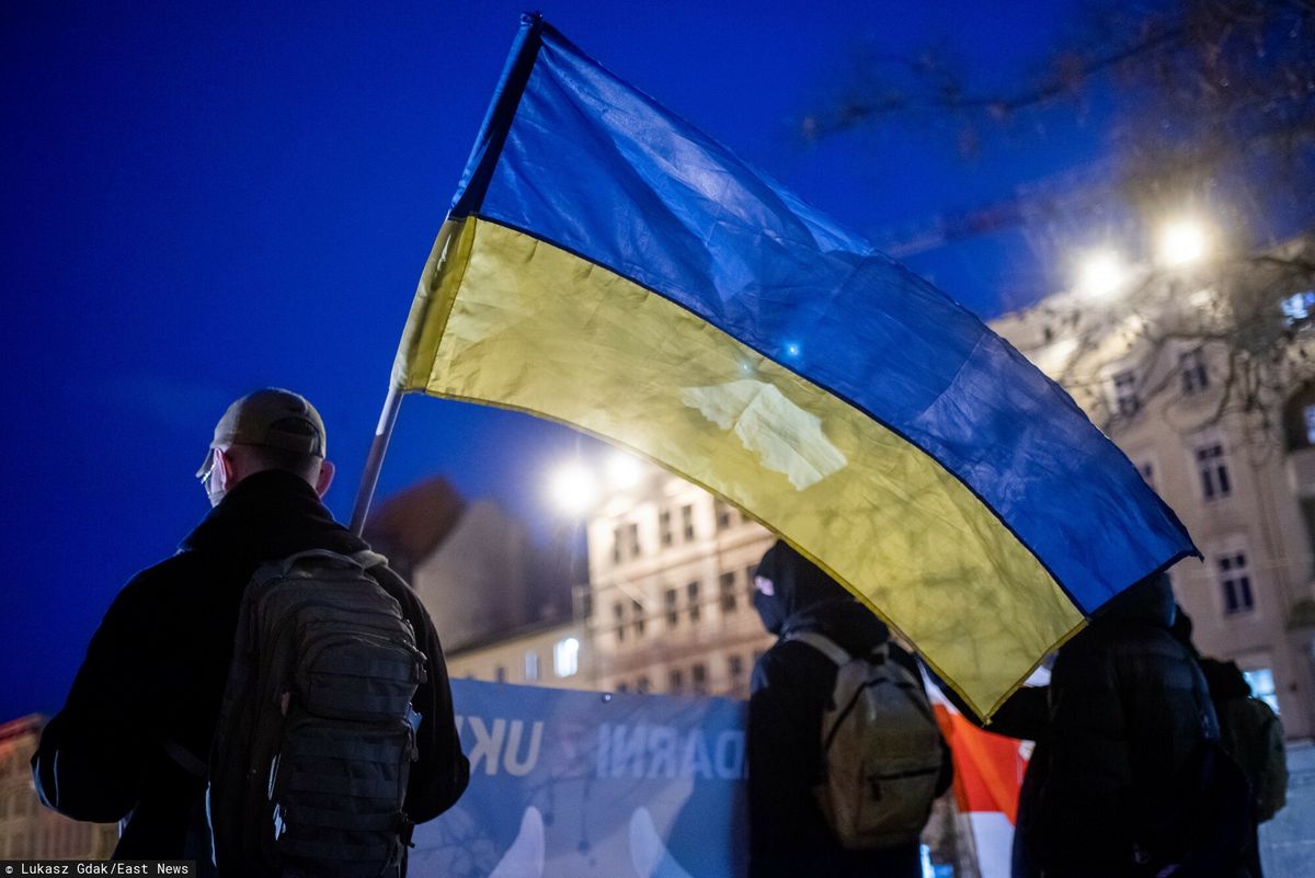 Nz. demonstracje wsparcia dla Ukrainy w Poznaniu 