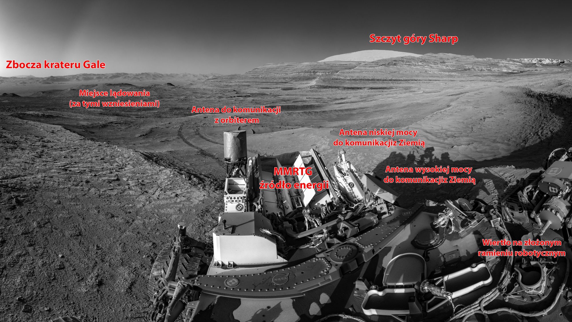 Curiosity spogląda na swoje miejsce lądowania.