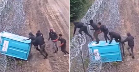 Kuriozalna próba przekroczenia granicy. Nielegalni migranci nagrani
