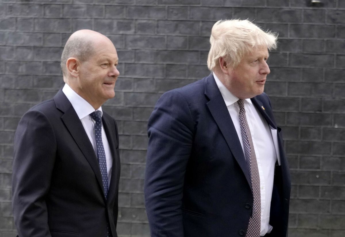 Premier Wielkiej Brytanii Boris Johnson rozmawiał w Londynie z kanclerzem Niemiec Olafem Scholzem