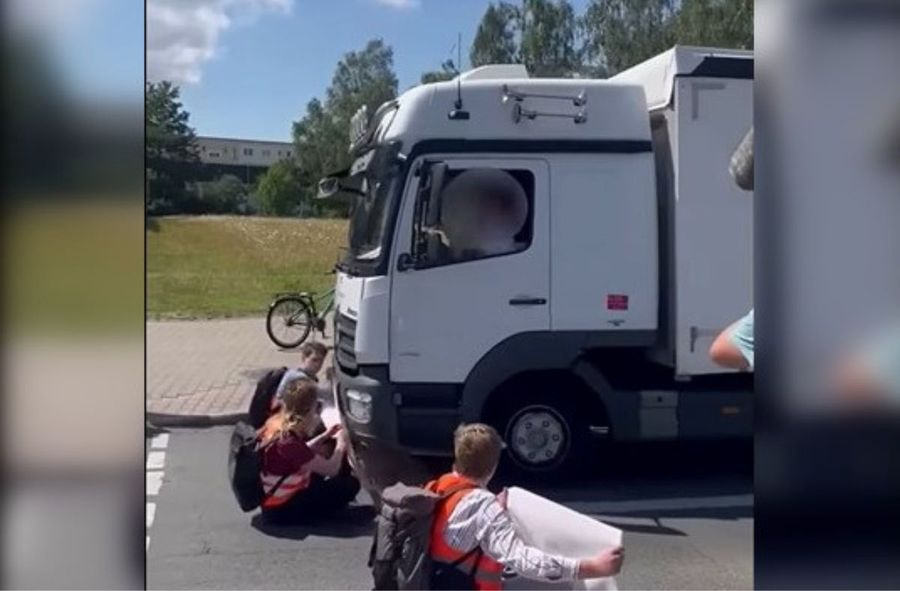 He pushed through activists with his truck. Got banned from driving