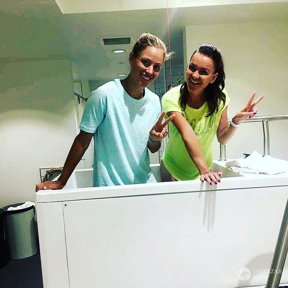 Agnieszka Radwańska w wannie z Angelique Kerber