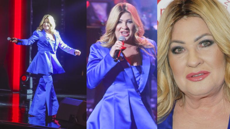 Beata Kozidrak w błękicie na Koncercie Wdzięczności