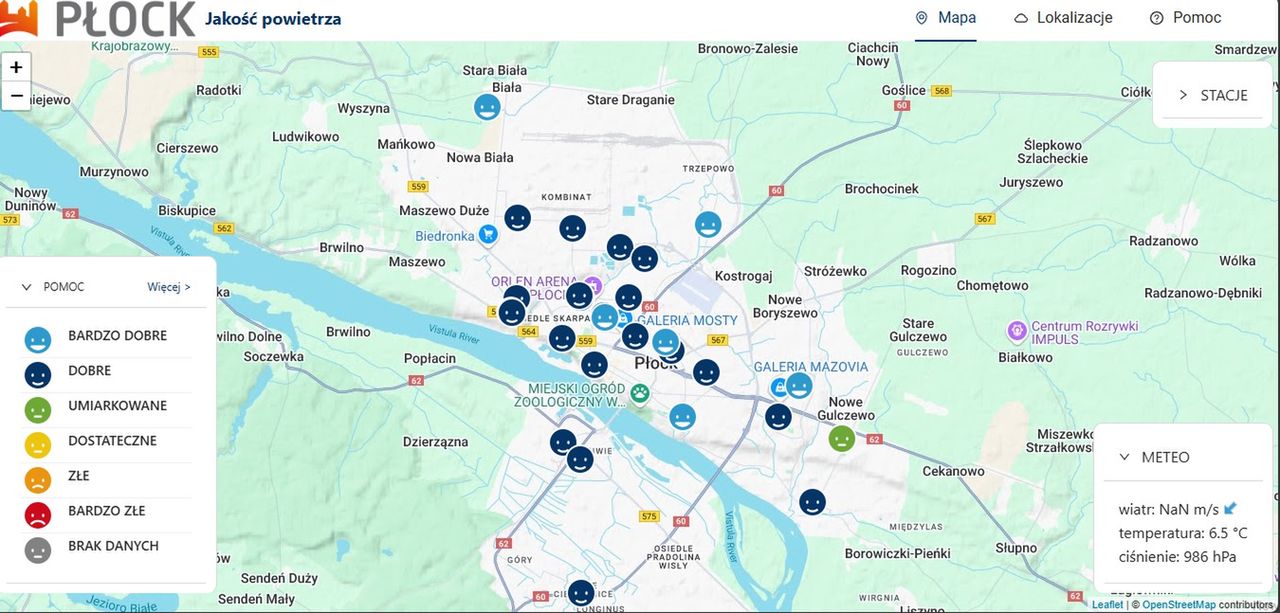Jakość powietrza w Płocku 