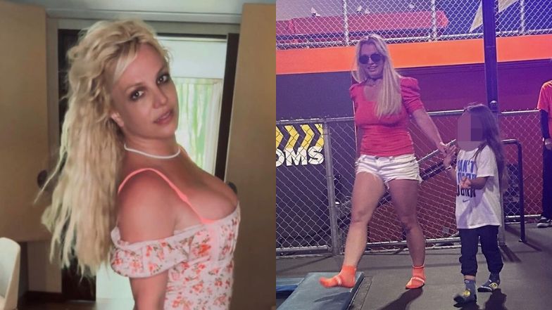 Britney Spears "przyłapana" z dziećmi partnera w parku trampolin