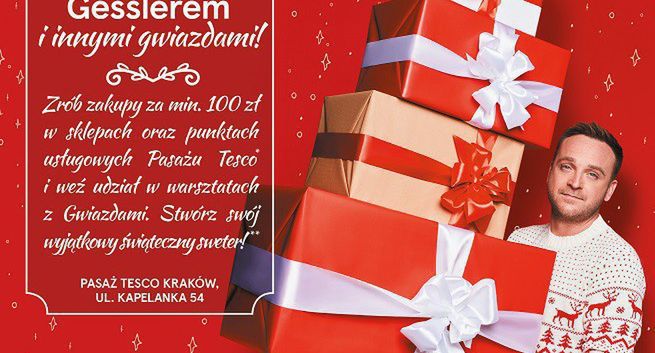 "Święta pełne niespodzianek" z Mateuszem Gesslerem w kampanii Pasaży Tesco