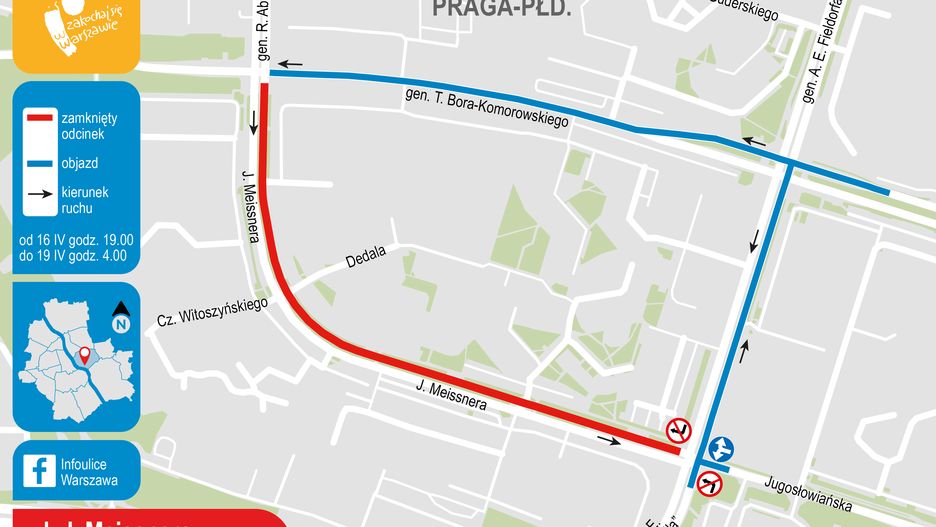 Warszawa. W weekend rozpocznie się wymiana nawierzchni ul. Meissnera