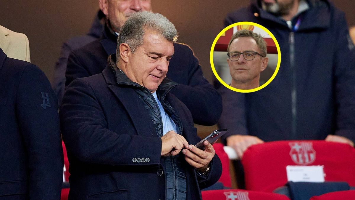 Joan Laporta i Ralf Rangnick (w kółku)