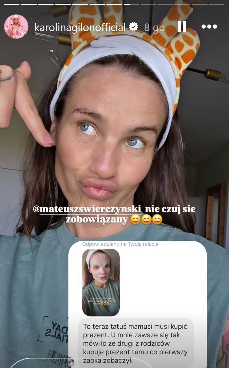 InstaStories Karoliny Gilon
