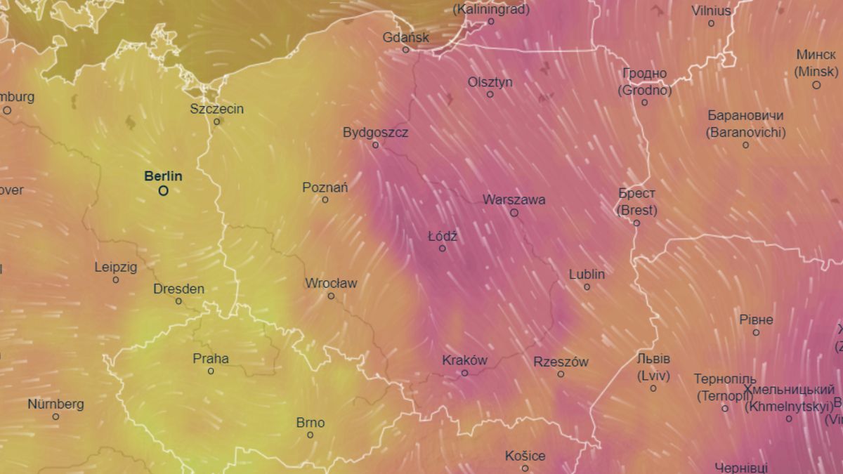 Mapa pogodowa (temperatura powietrza) na 9 sierpnia 2023