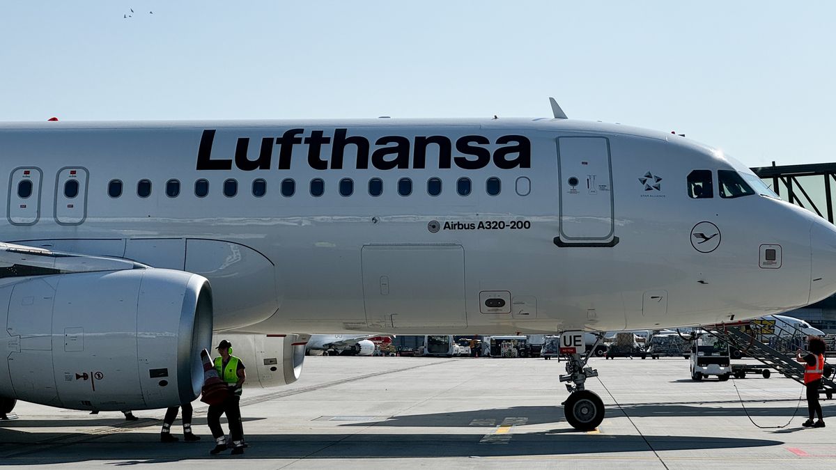 Lufthansa plane is seen in Krakow, Poland on July 29, 2024. (Photo by Jakub Porzycki/NurPhoto via Getty Images)