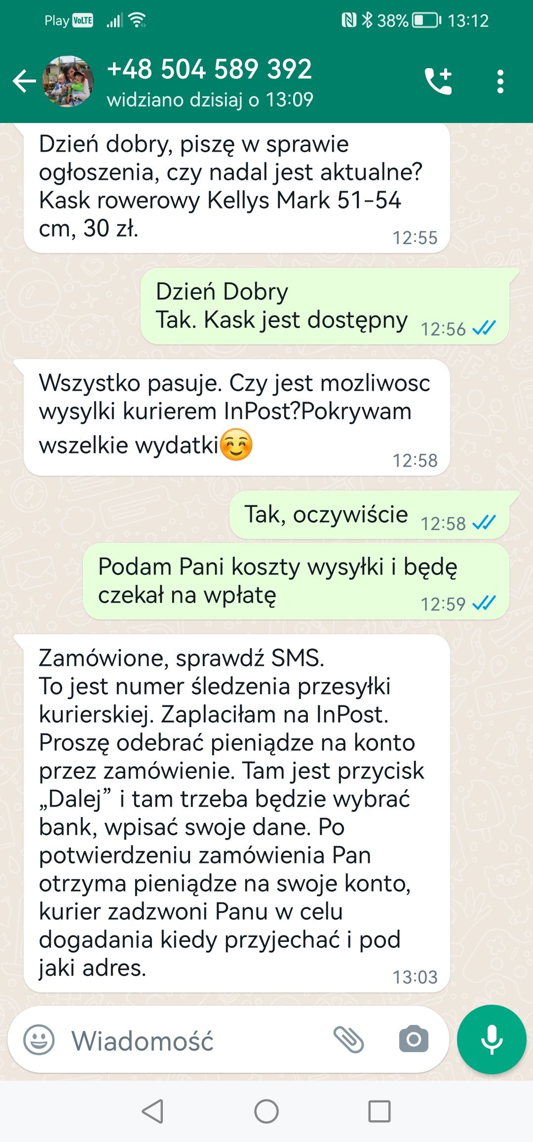 Rozmowa na WhatsAppie