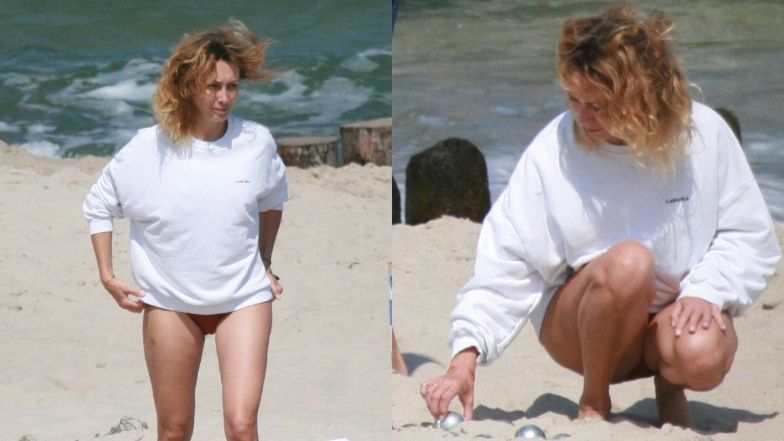 Anna Kalczyńska na plaży w Chałupach