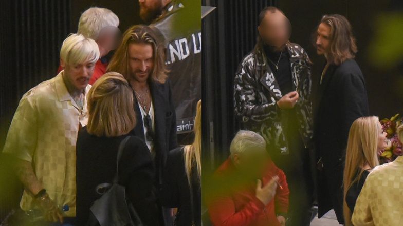 Piotr Stramowski i Edyta Folwarska wymieniają czułości na imprezie