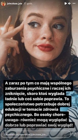 Relacja Julii Wróblewskiej na Instagramie 
