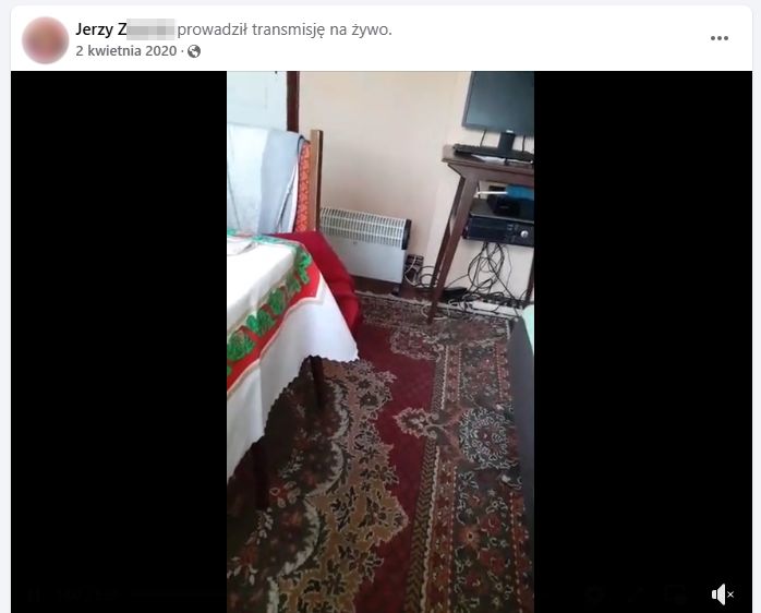 Wnętrze mieszkania umieszczonego na nagraniu Jerzego Ż.