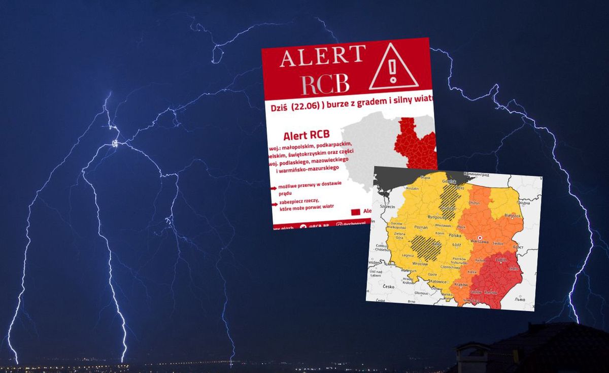 pogoda, burze, imgw, ostrzeżenia, rcb Ostrzeżenie najwyższego stopnia. Cała Polska w alertach