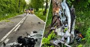 Dramat na drodze. Auto rozpadło się na pół. Wstrząsające zdjęcia