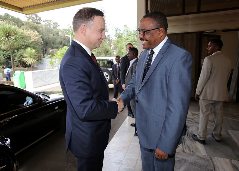 Prezydent Andrzej Duda i premier Etiopii Hajle Marjam Desalegne, maj 2017 roku