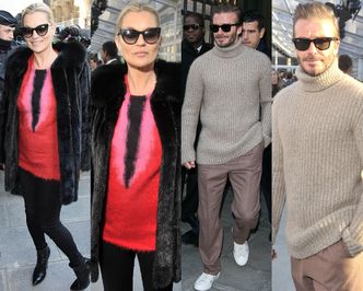 Kate Moss i David Beckham na pokazie mody