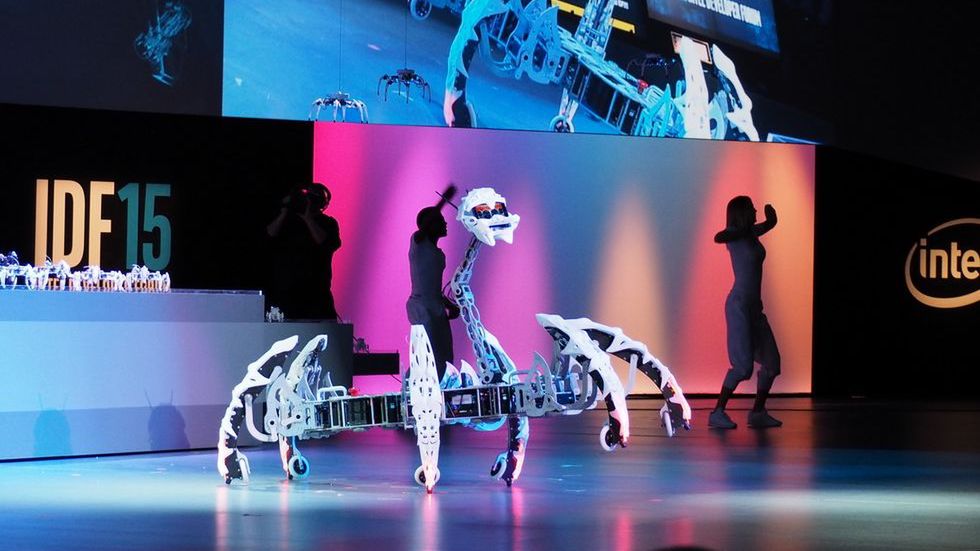 Niesamowite projekty Intel Developer Forum. Tańczące pająki i maszyna sortująca Skittlesy 1