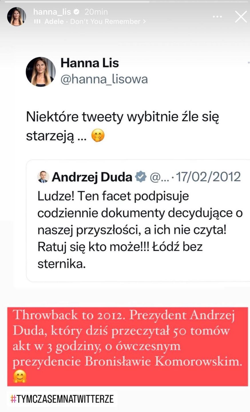 Hanna Lis uderzyła w Andrzeja Dudę. Chodzi o Wąsika i Kamińskiego