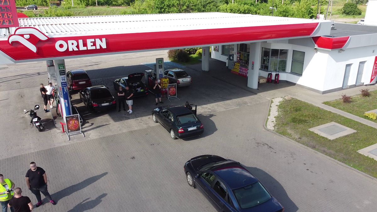 Zdjęcie z akcji "Blokujemy Orlen" w Tomaszowie Mazowieckim